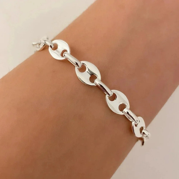 925 Sterling Silver Dainty Chain Bracelet Stackable Chain Bracelet - Picture 6 of 6